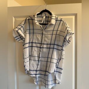 Liverpool Casual Blue and White Cotton Shirt